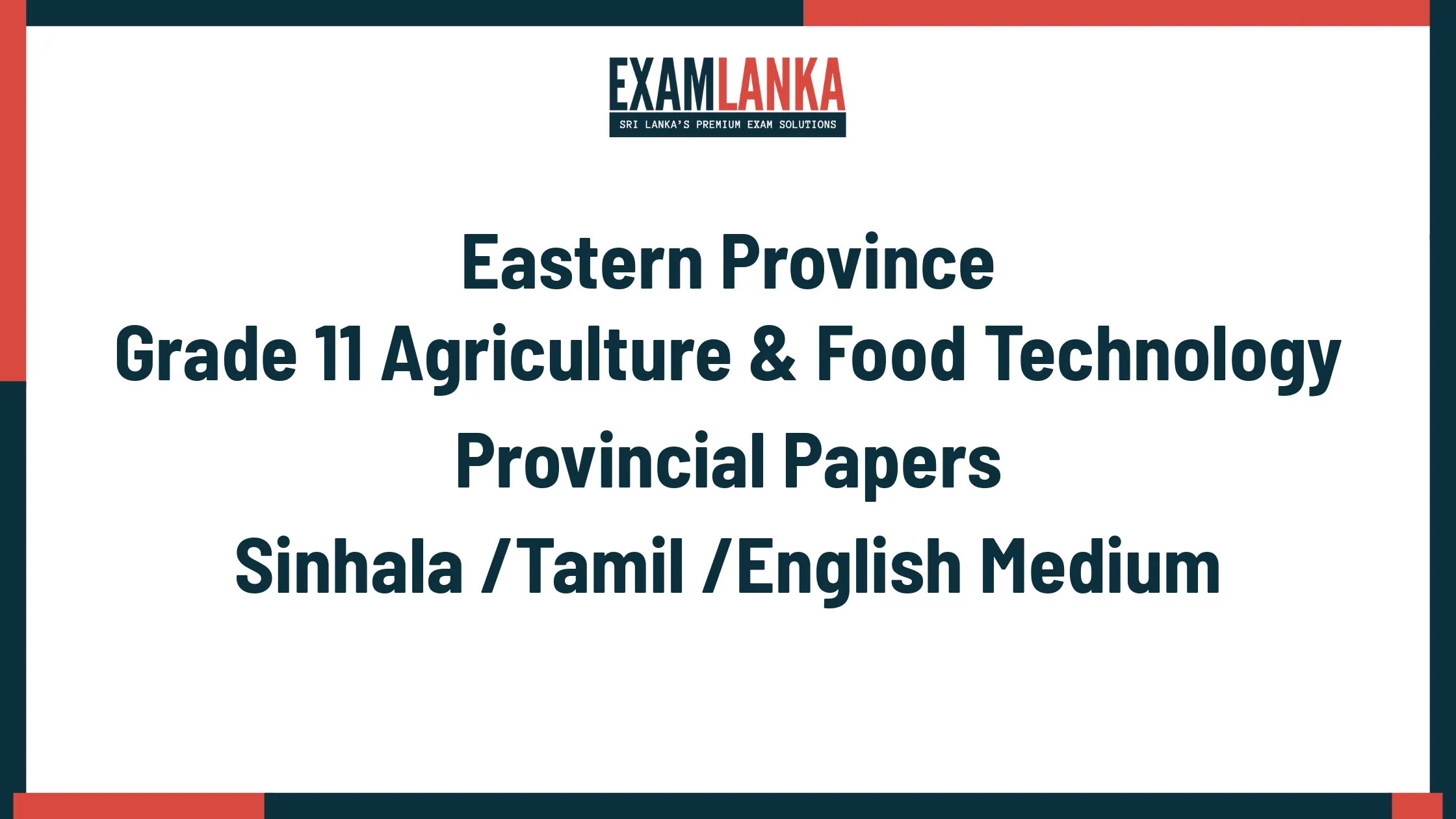 Eastern Province Grade 11 Agriculture & Food Technology