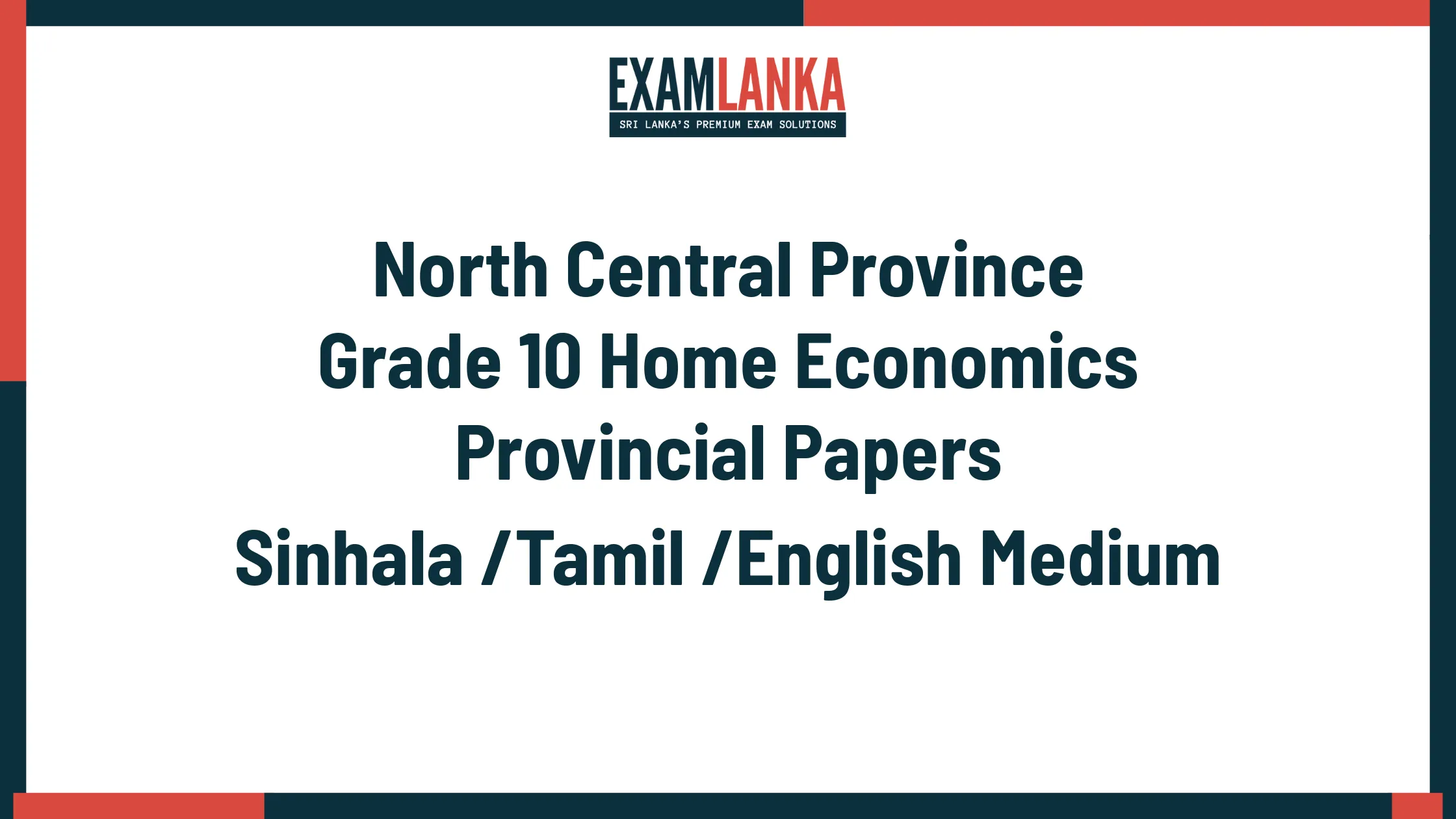North Central Province Grade 10 Home Economics