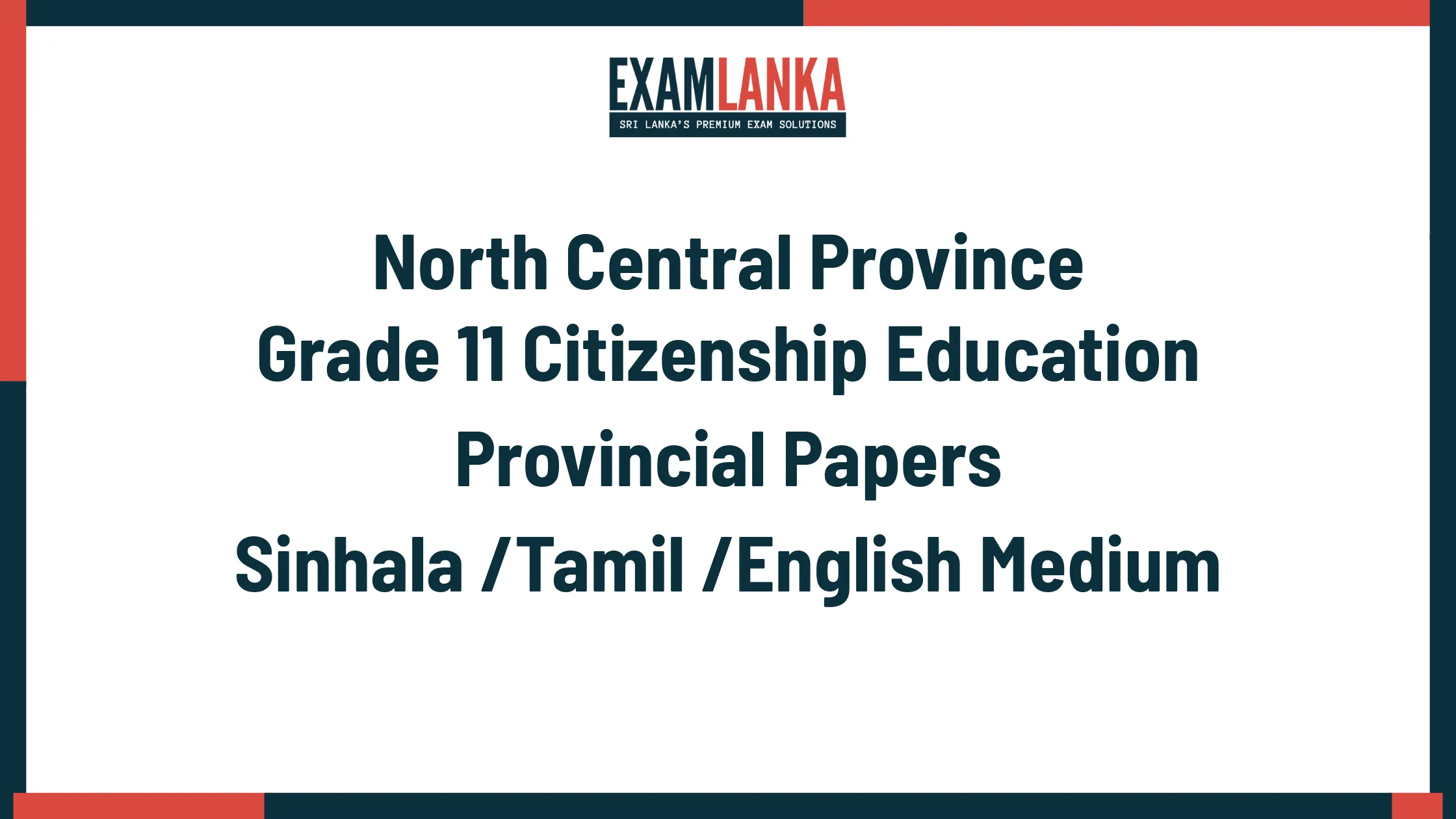 North Central Province Grade 11 Citizenship Education
