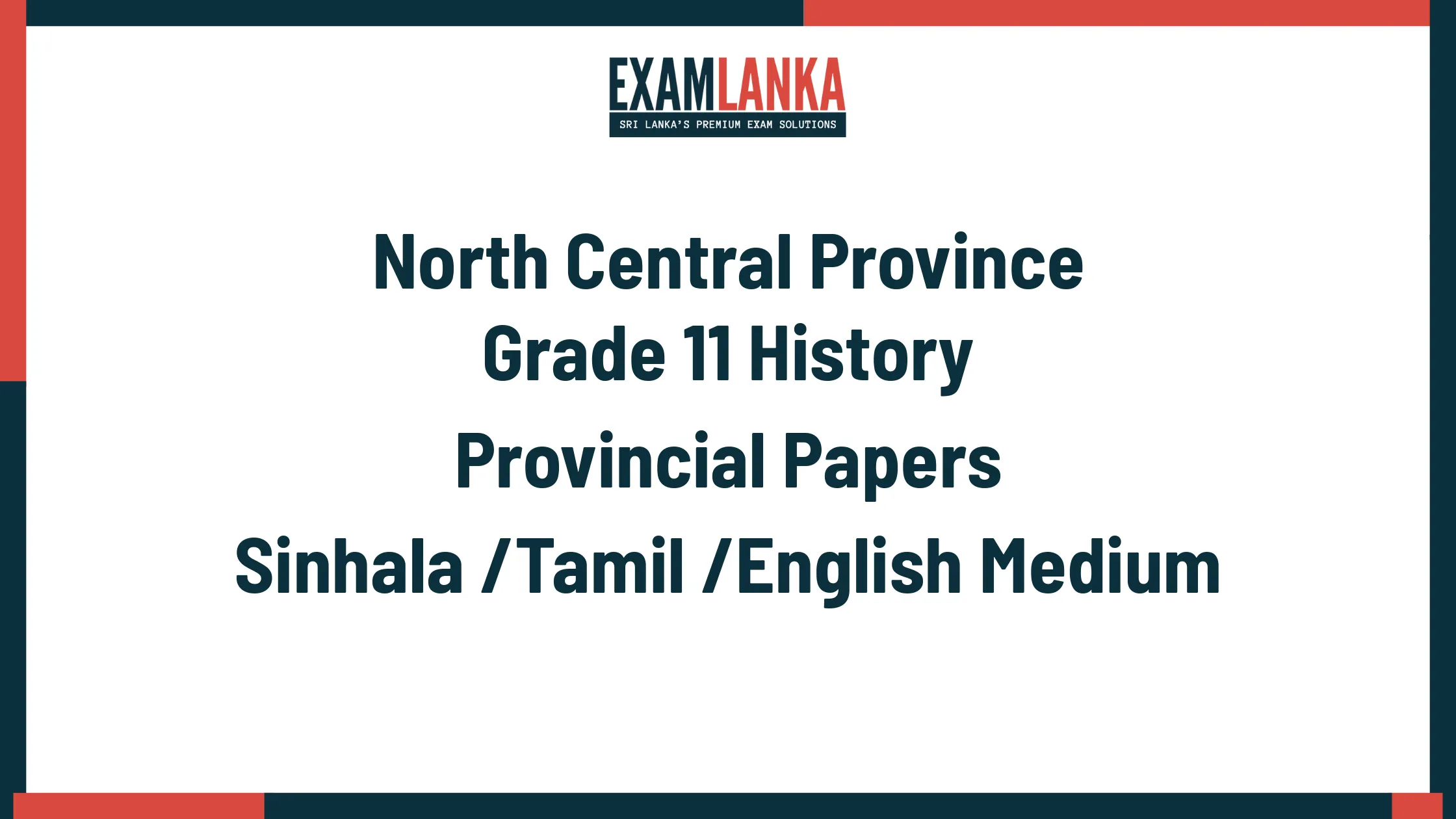 North Central Province Grade 11 History