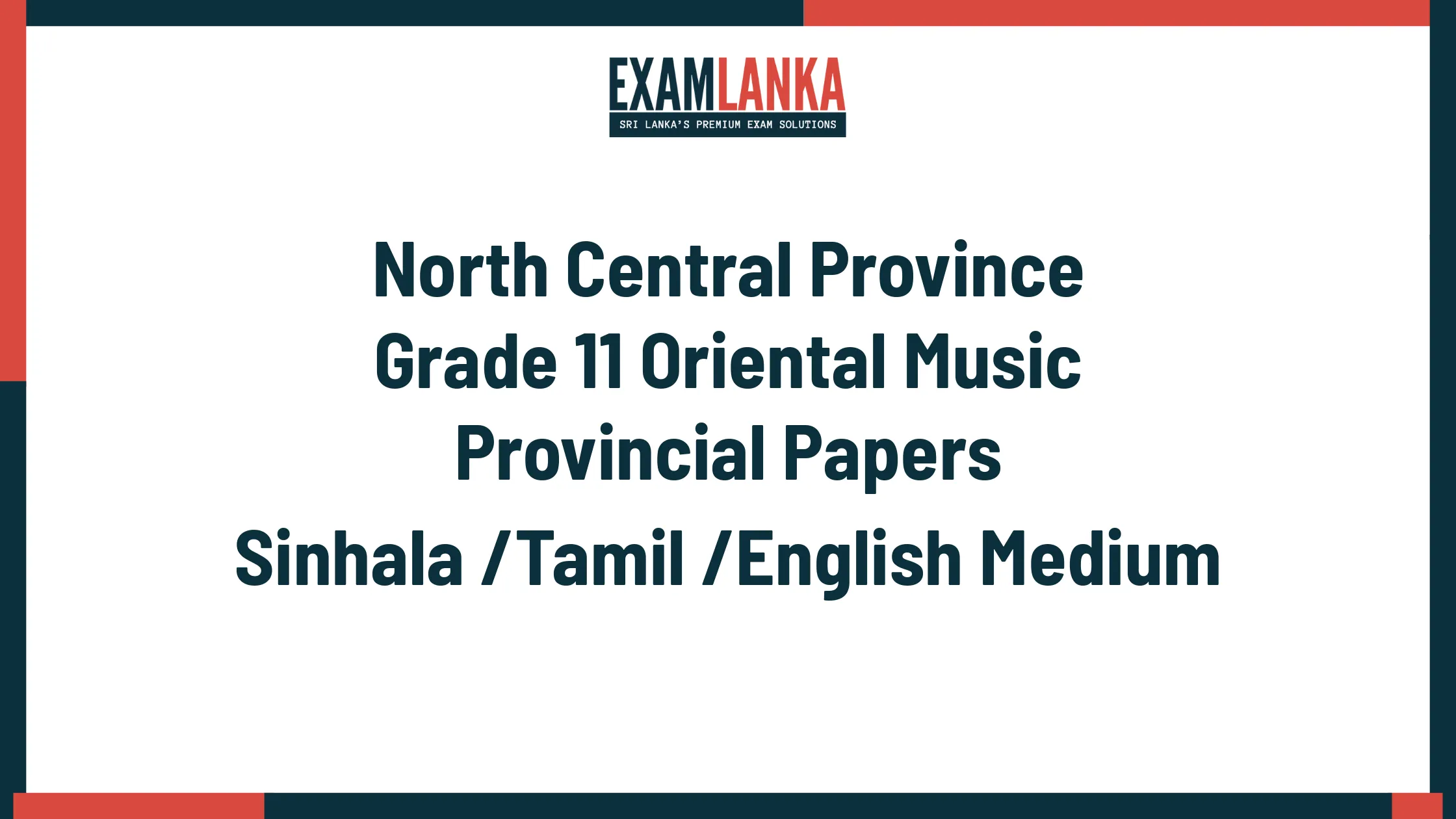 North Central Province Grade 11 Oriental Music