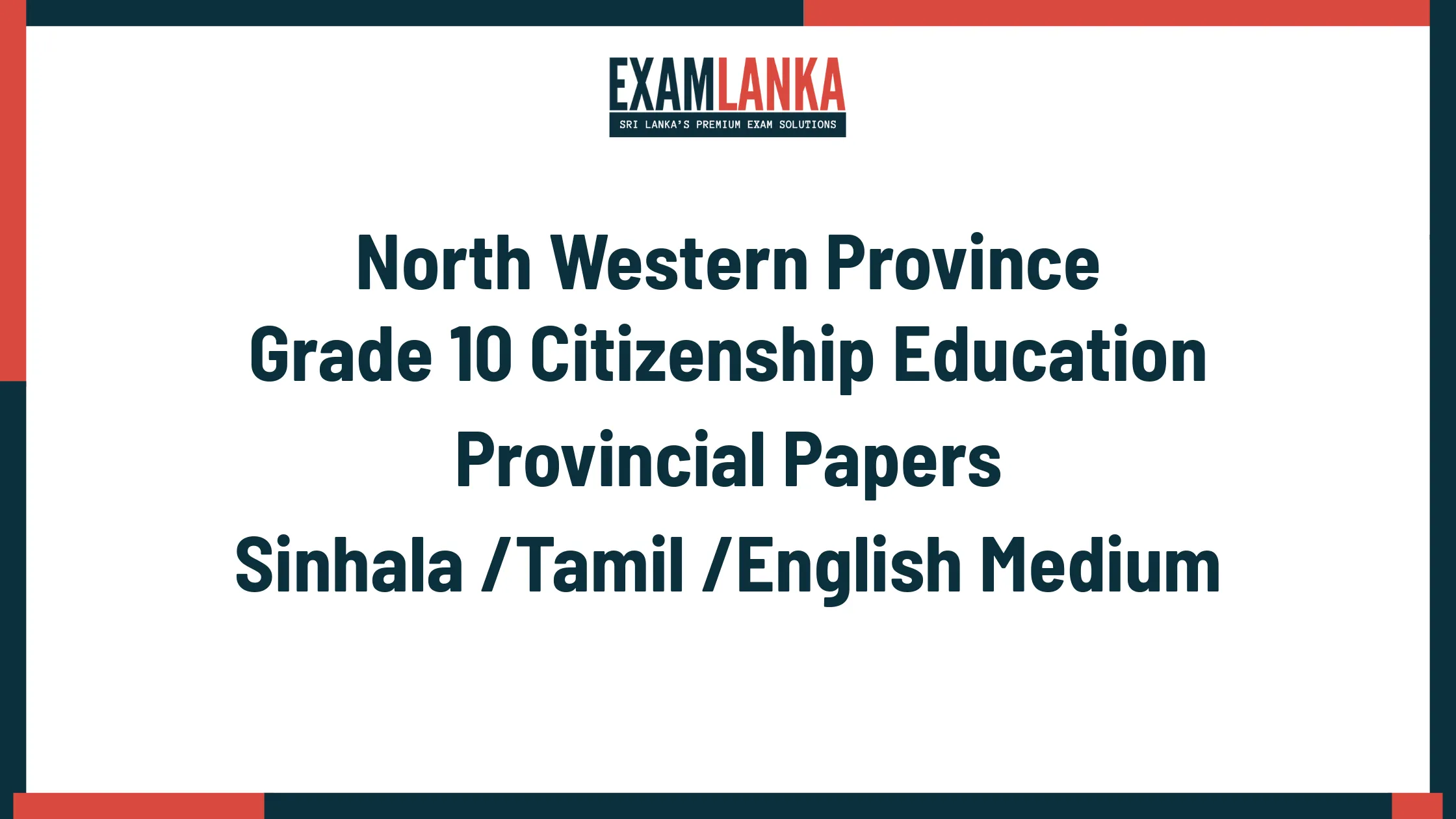 North Western Province Grade 10 Citizenship Education