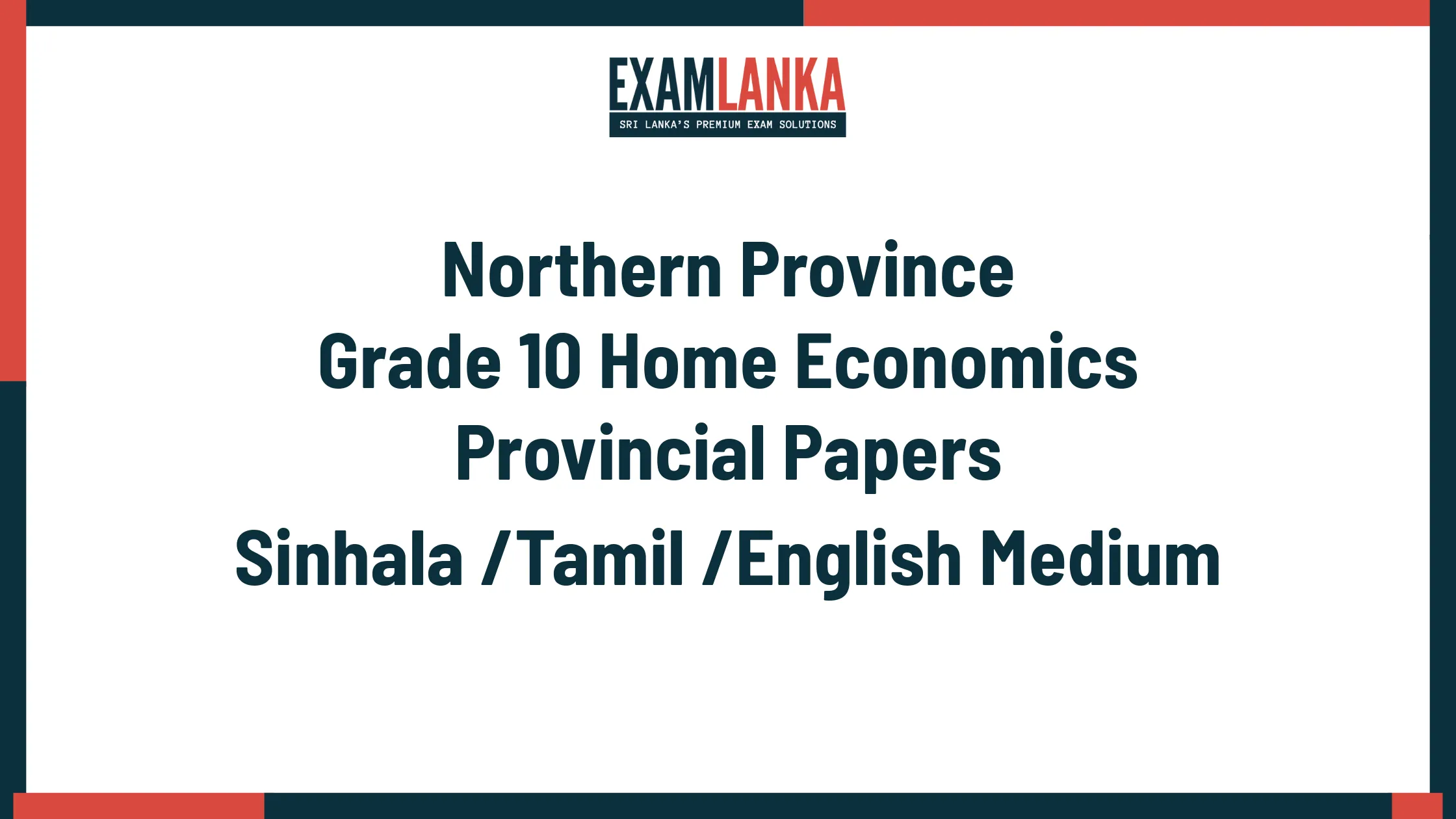 Northern Province Grade 10 Home Economics