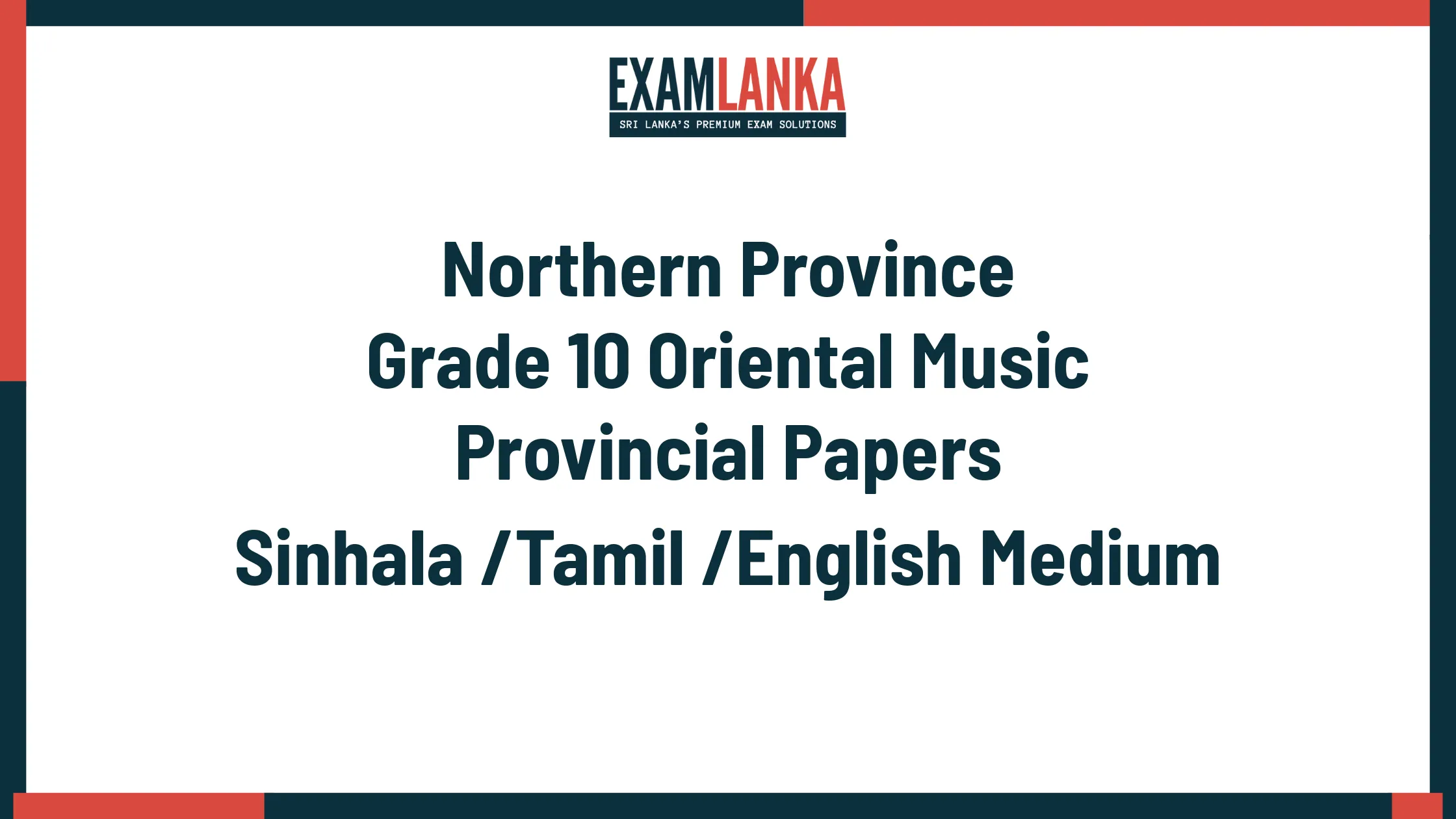 Northern Province Grade 10 Oriental Music