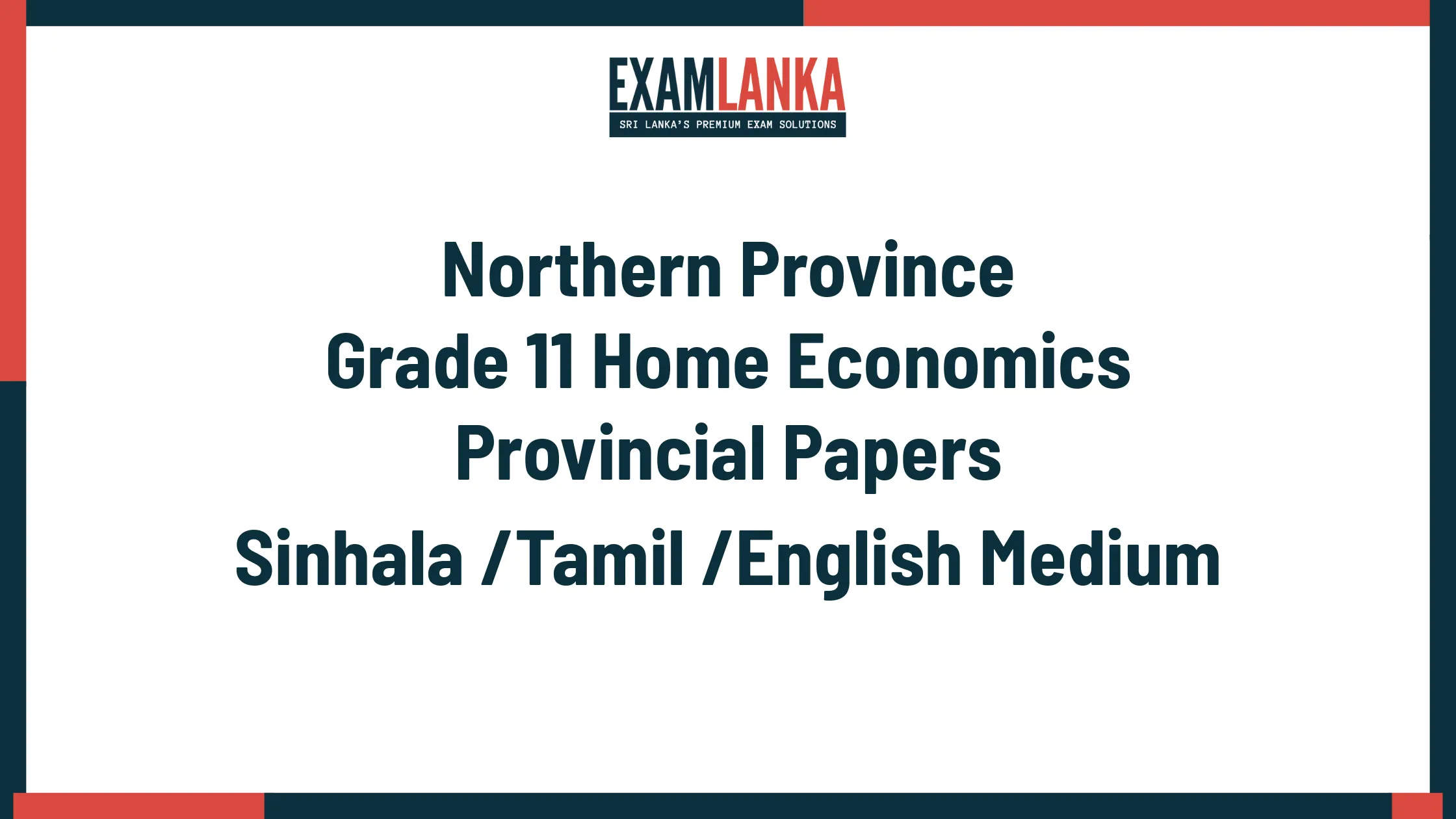 Northern Province Grade 11 Home Economics