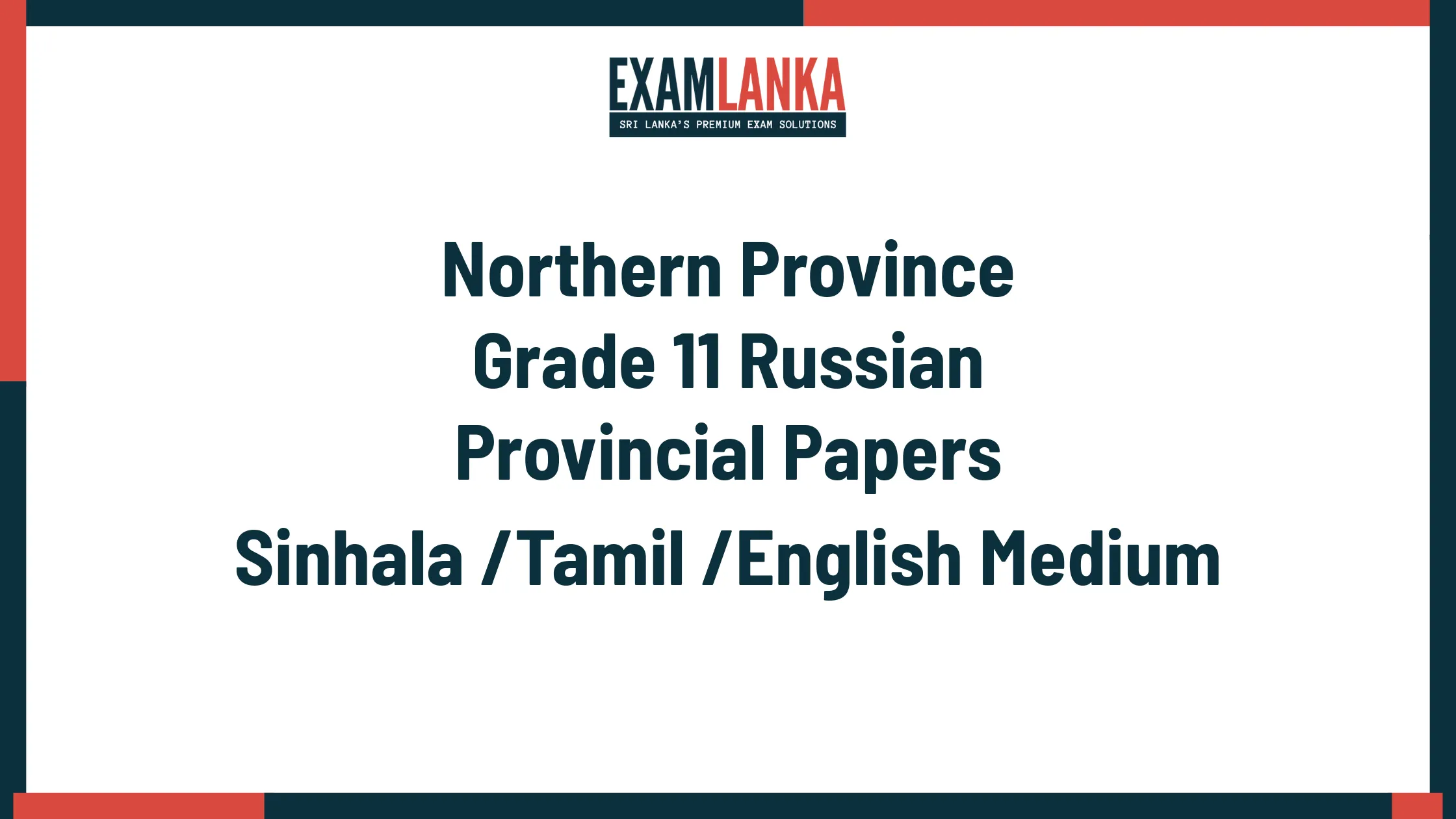Northern Province Grade 11 Russian