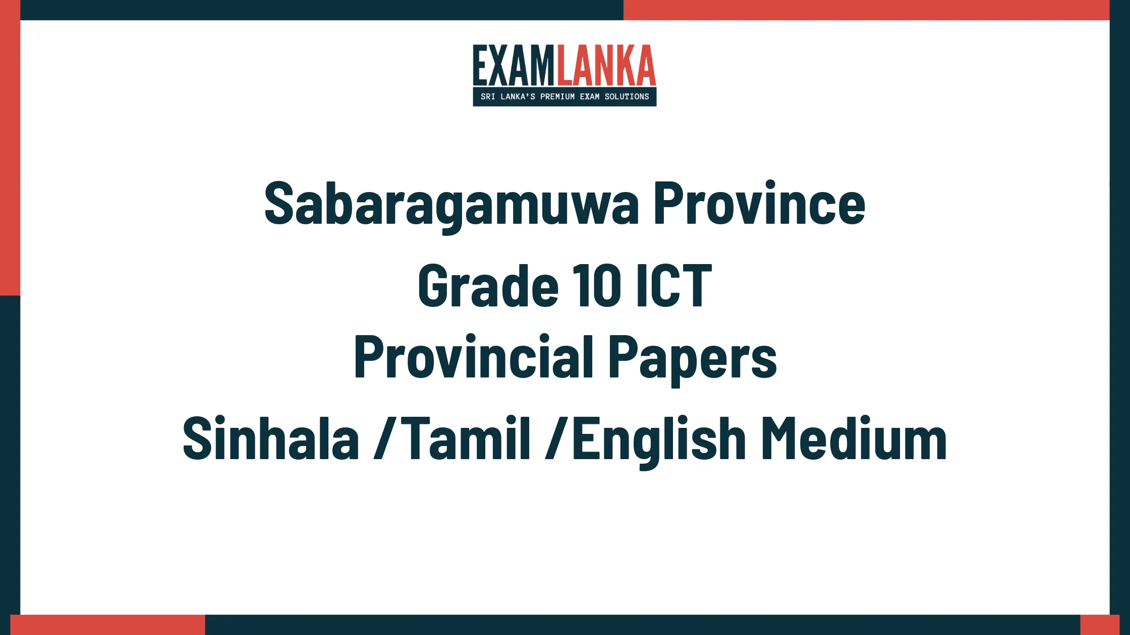 Sabaragamuwa Province Grade 10 ICT