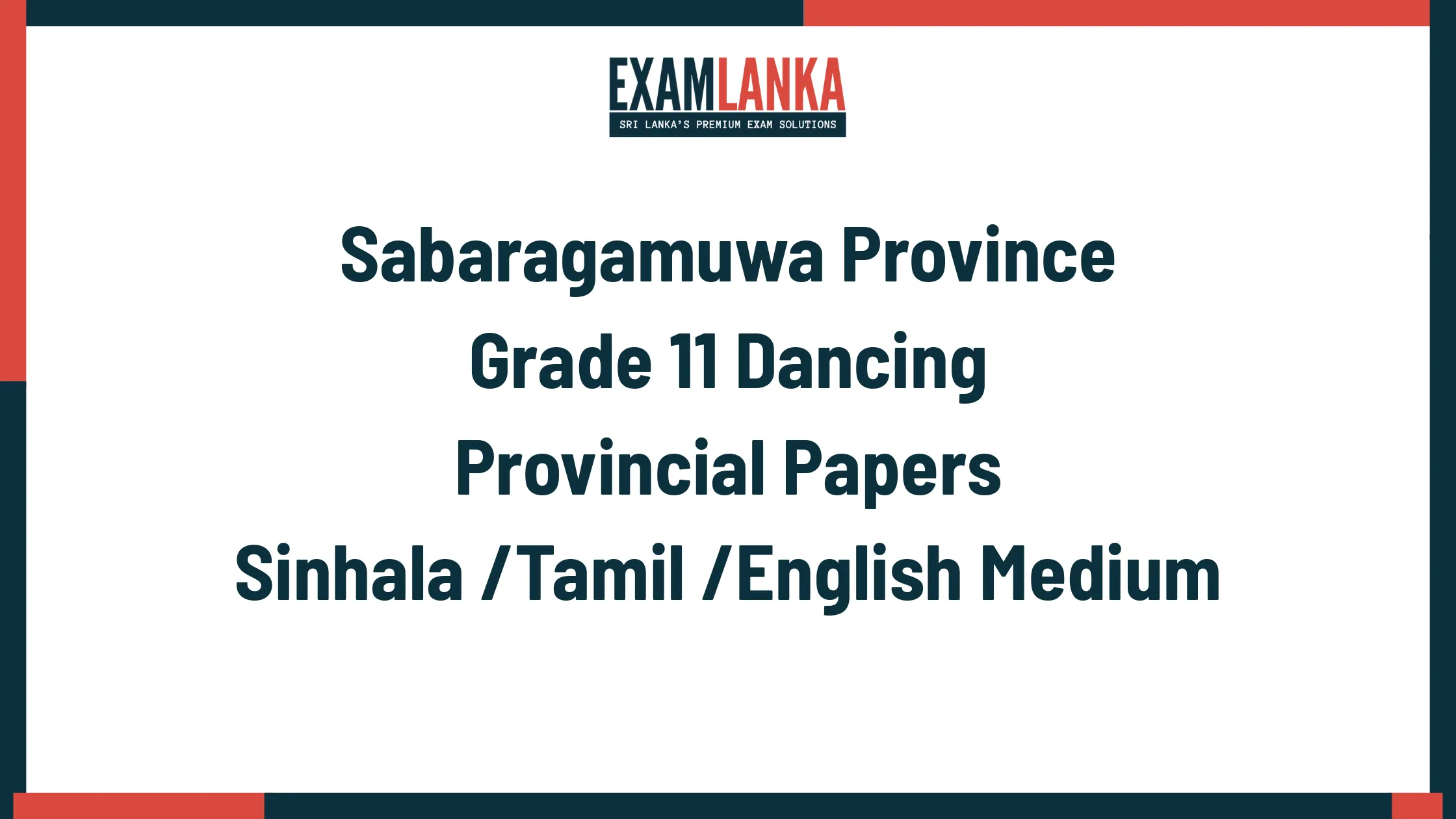 Sabaragamuwa Province Grade 11 Dancing