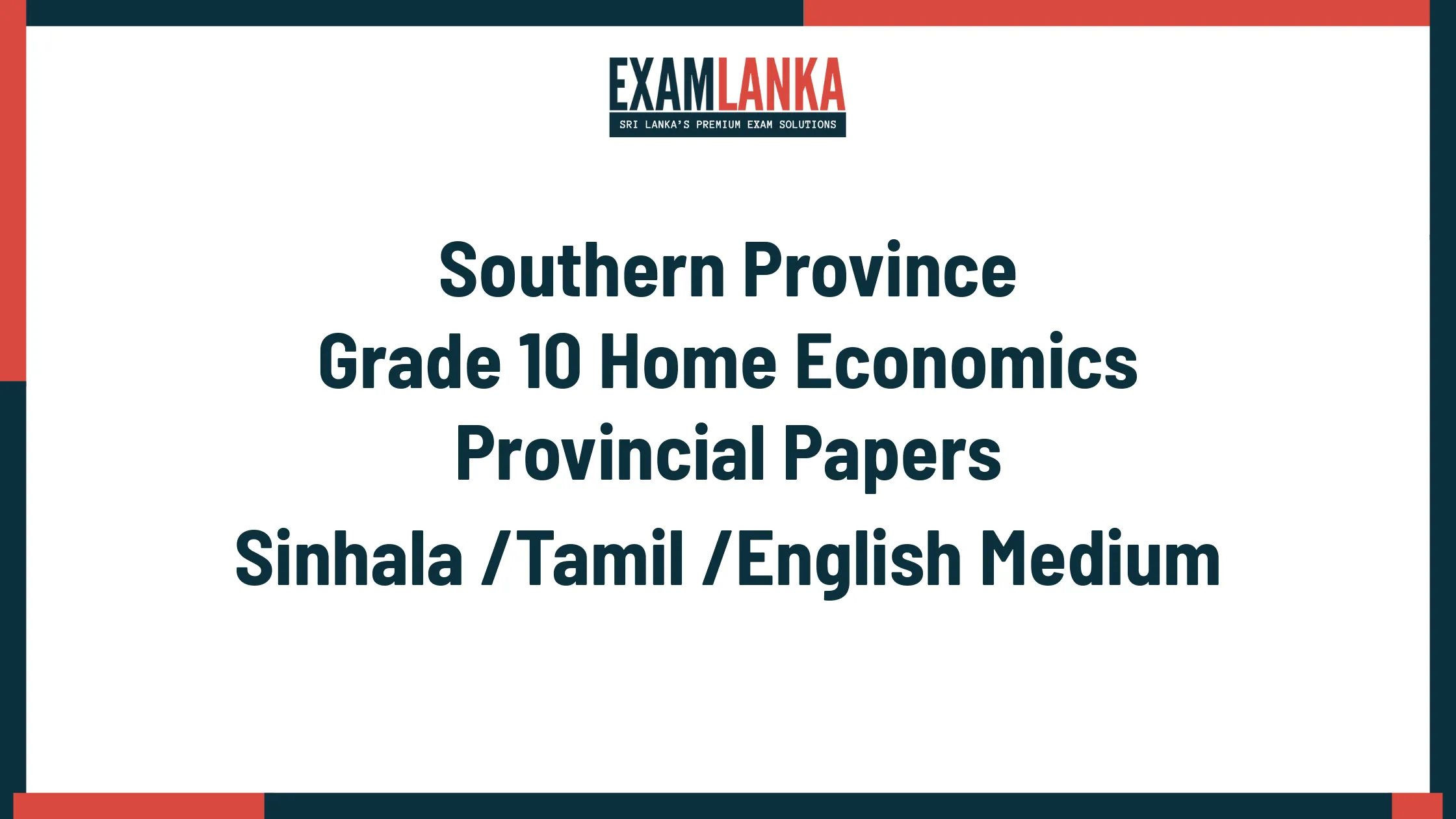 Southern Province Grade 10 Home Economics