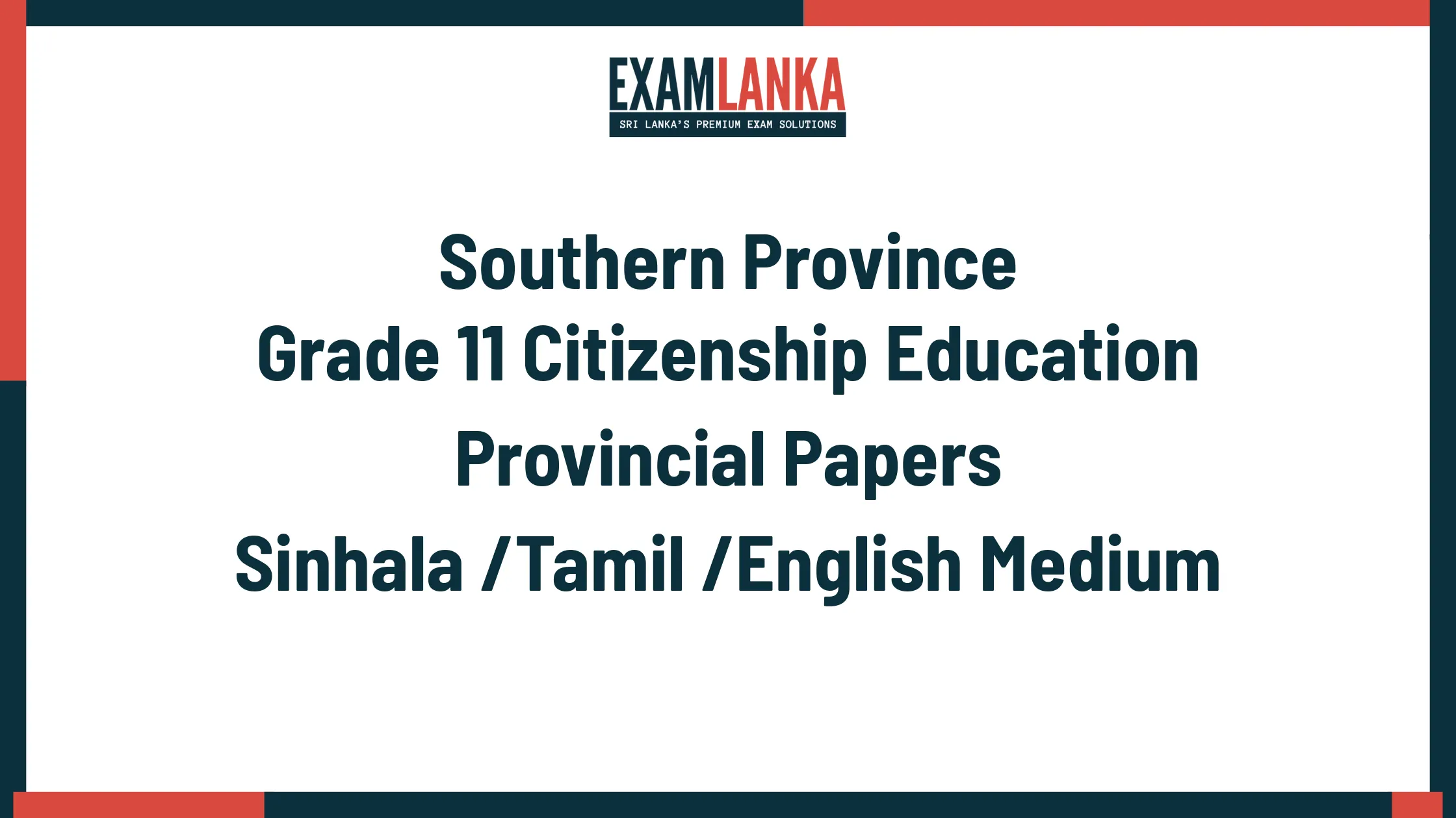 Southern Province Grade 11 Citizenship Education