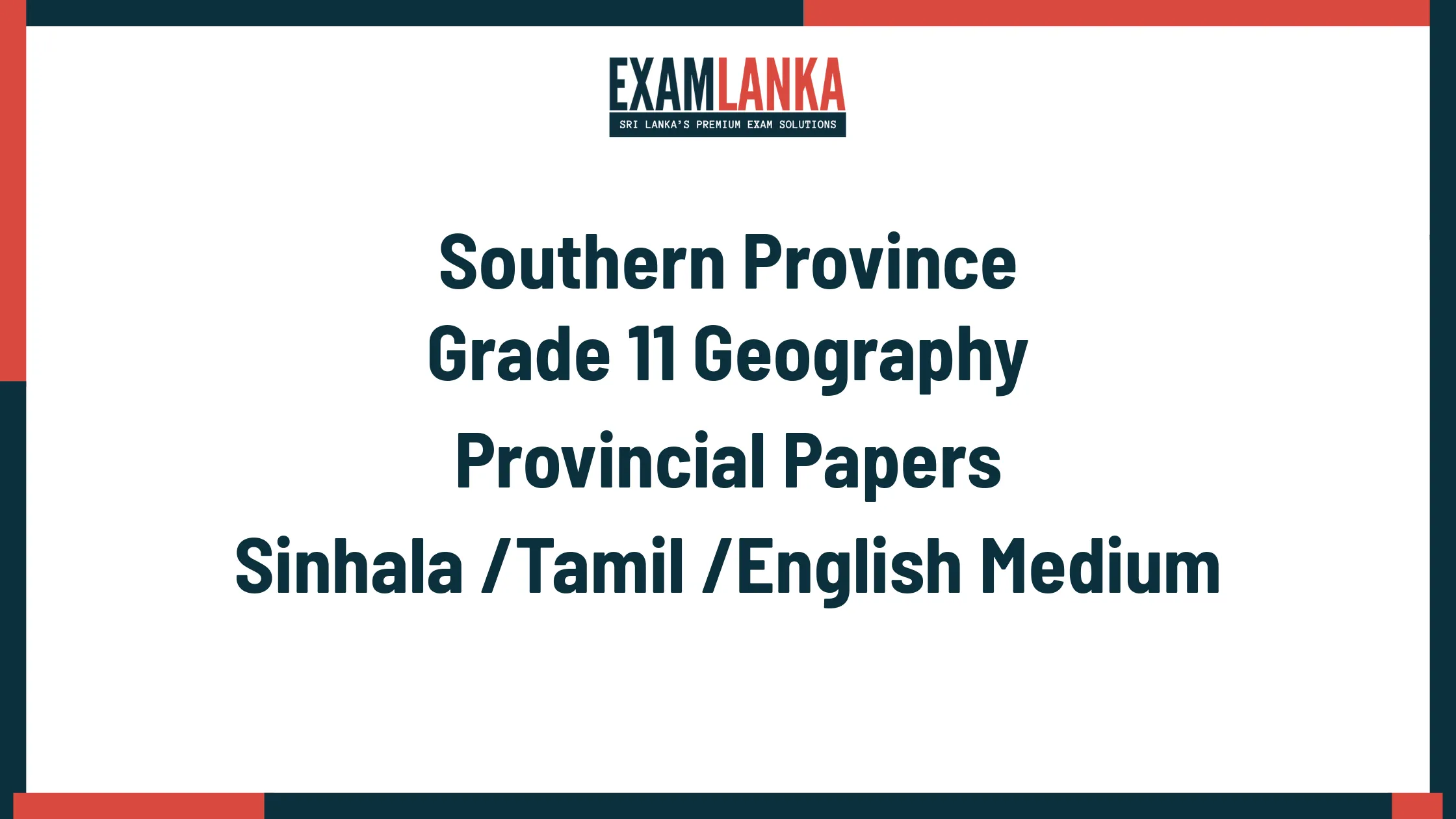 Southern Province Grade 11 Geography