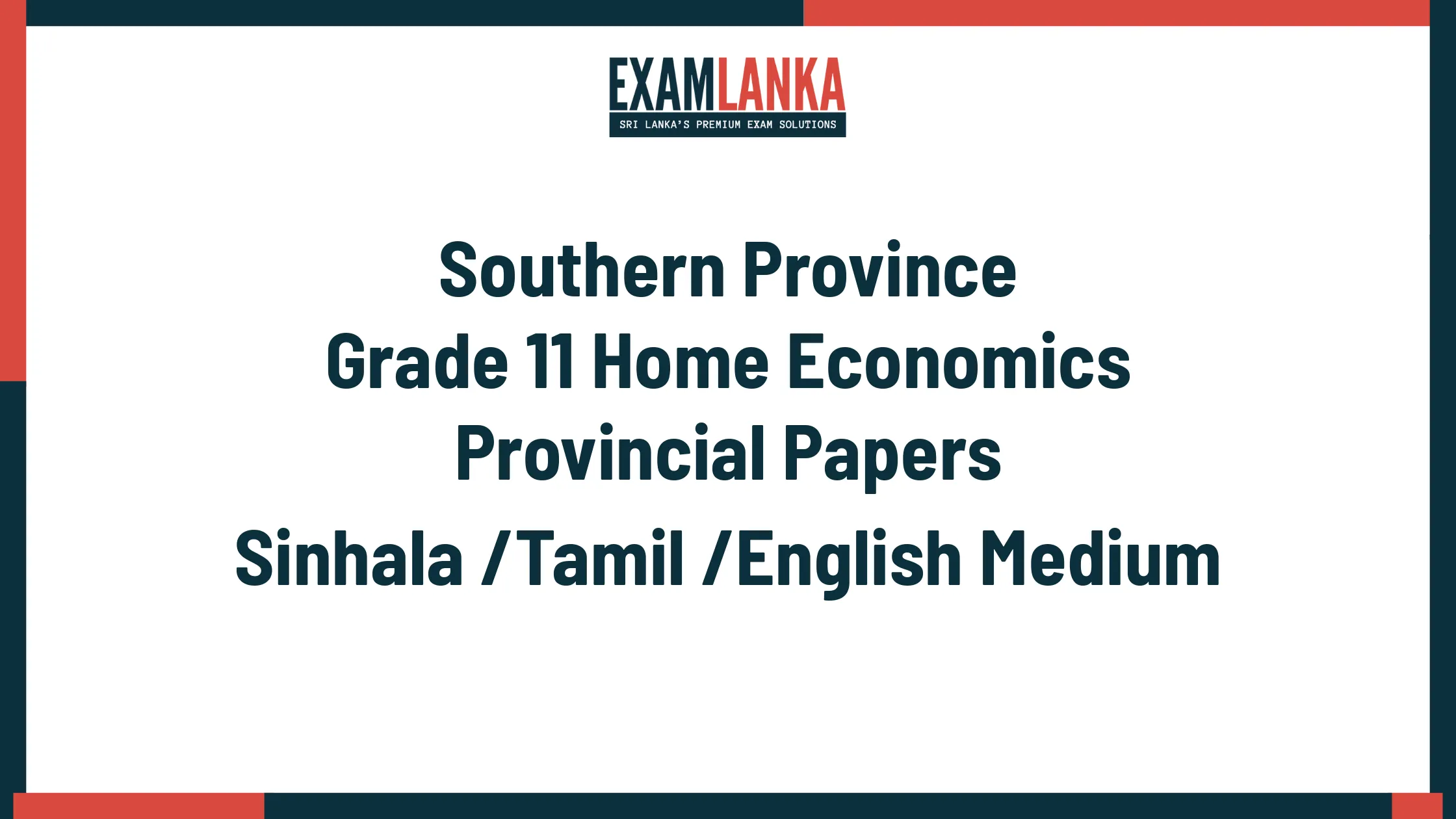 Southern Province Grade 11 Home Economics