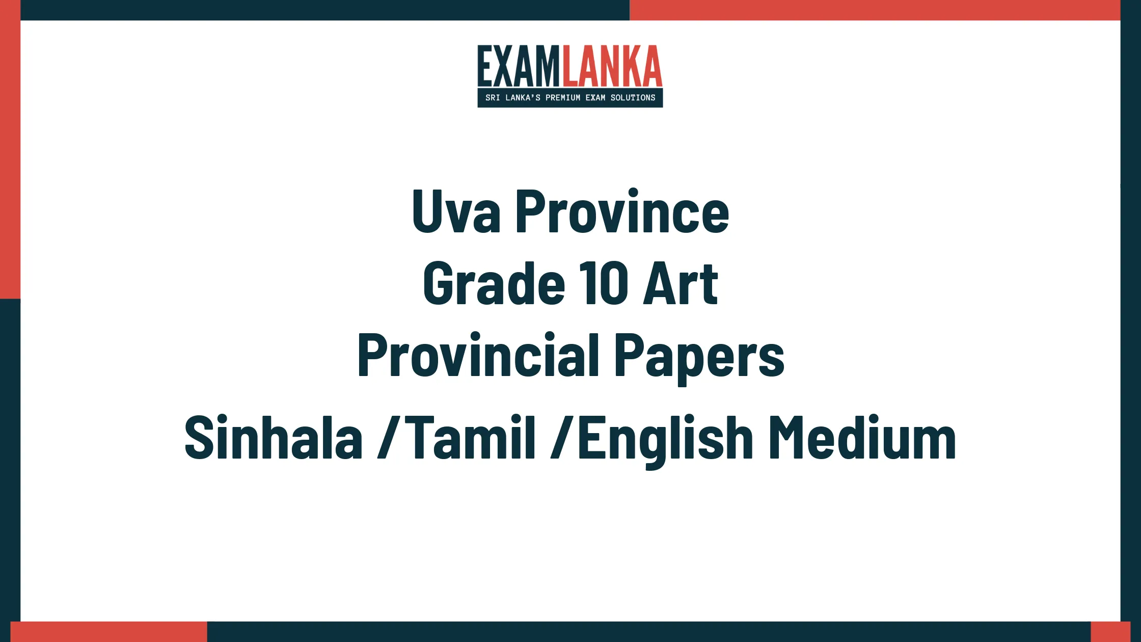 Uva Province Grade 10 Art