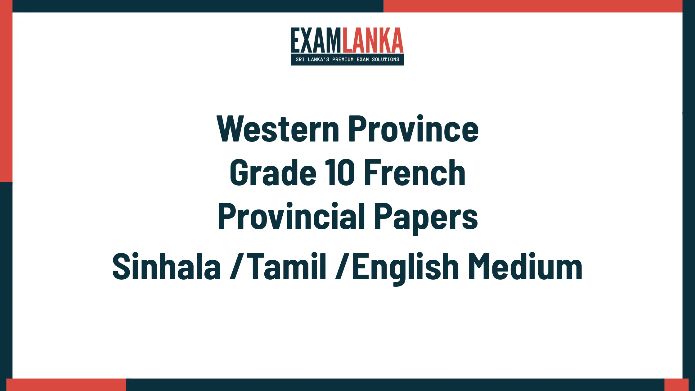 Western Province Grade 10 French