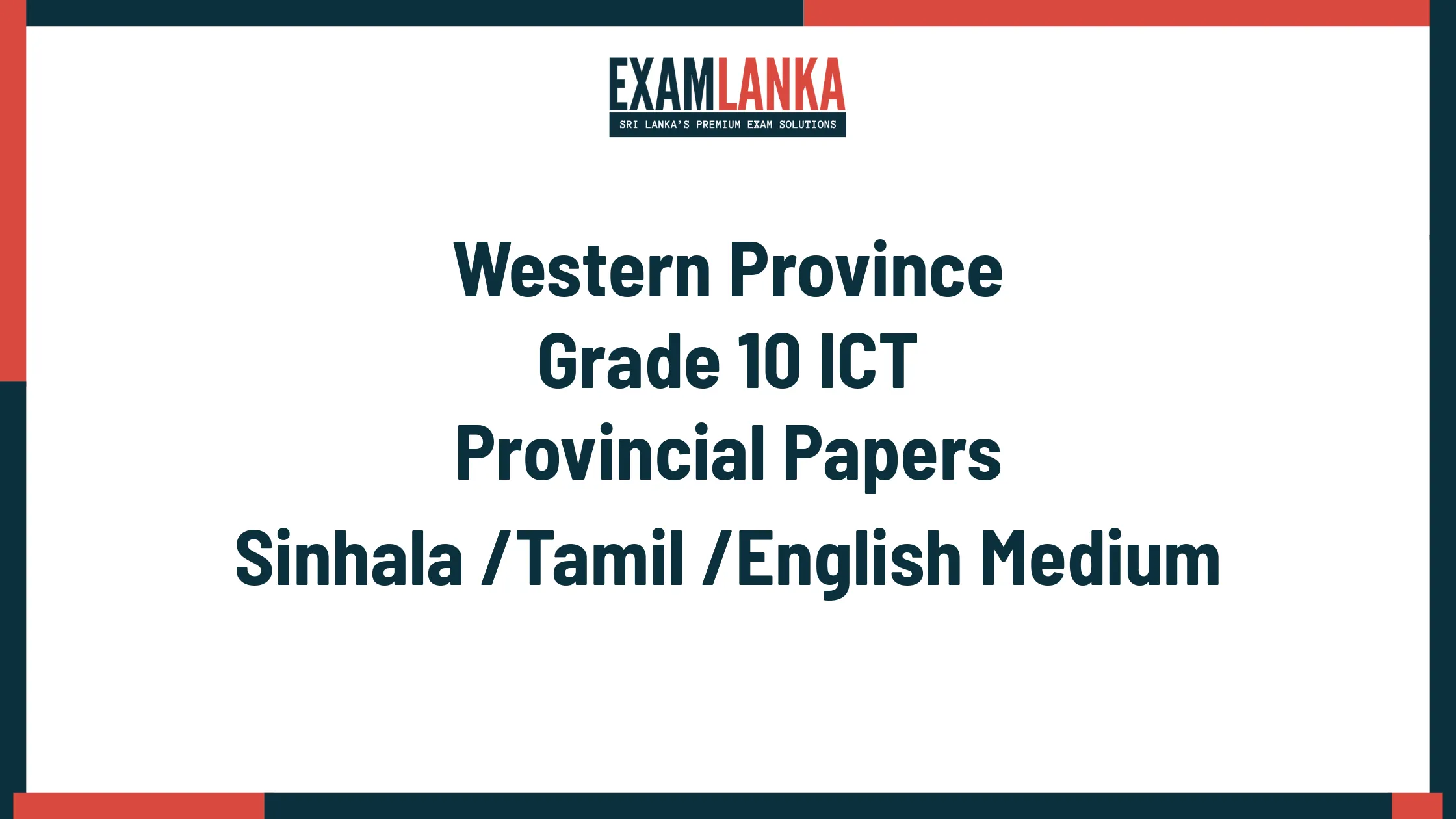 Western Province Grade 10 ICT