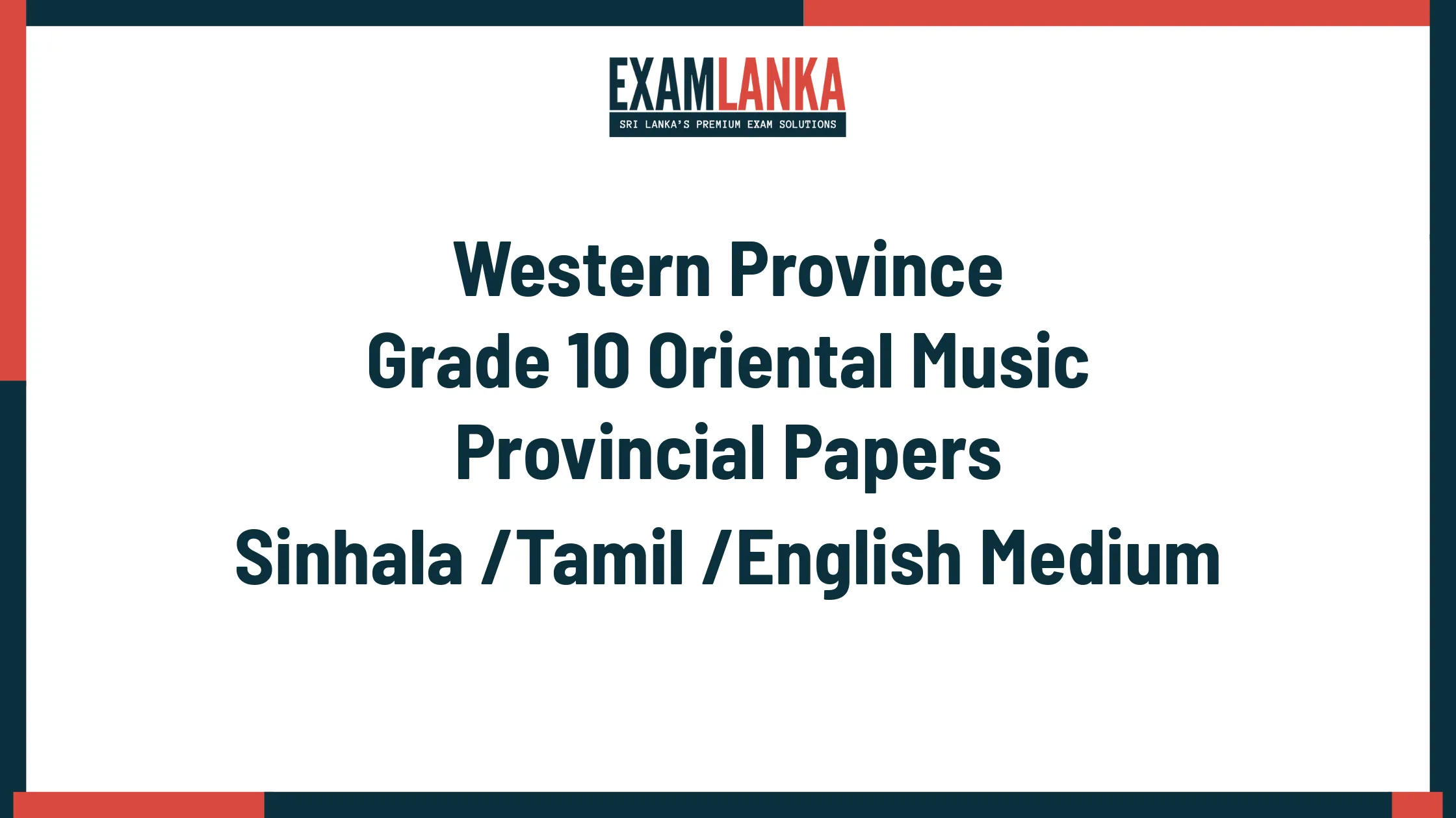Western Province Grade 10 Oriental Music