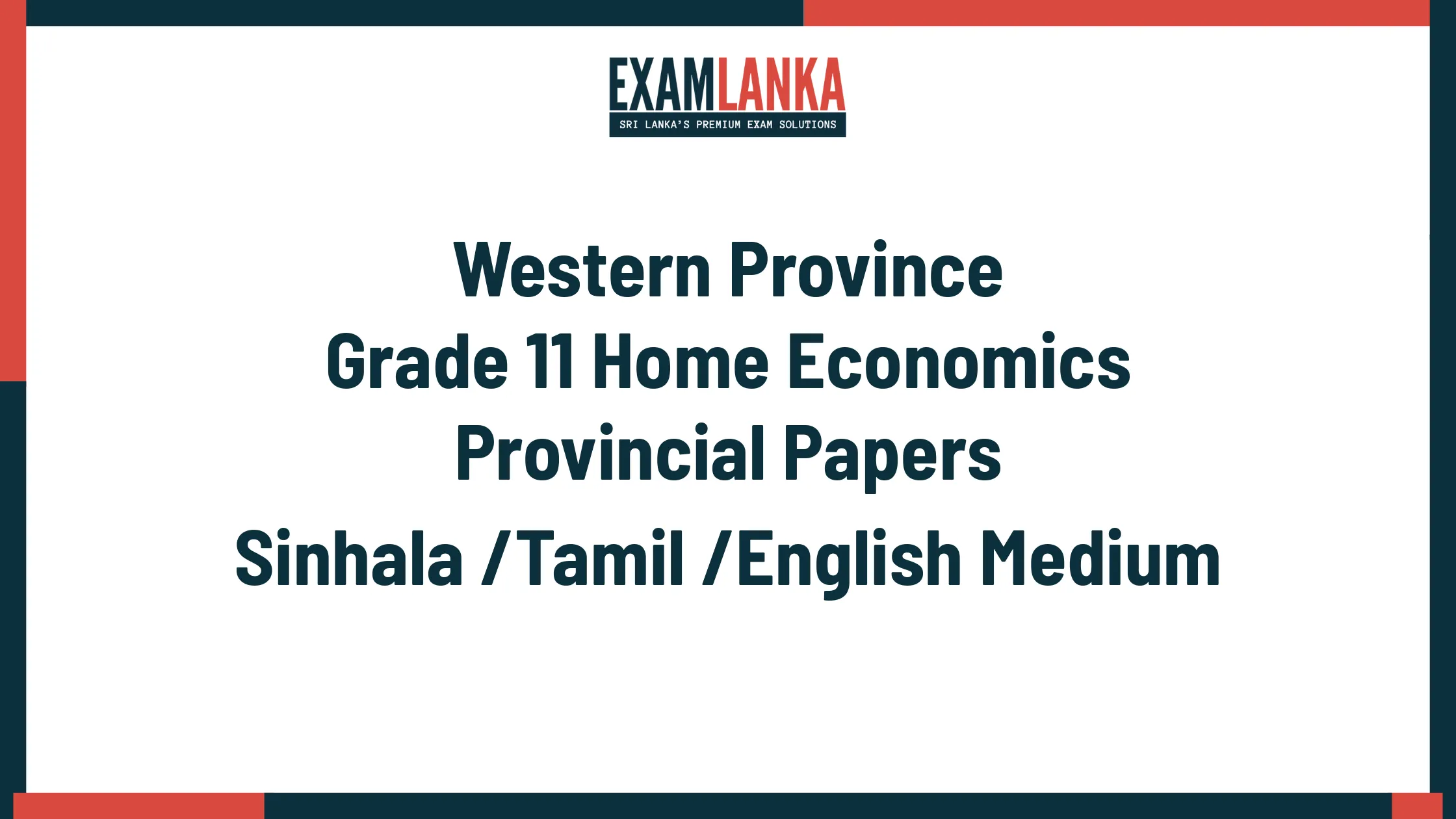Western Province Grade 11 Home Economics