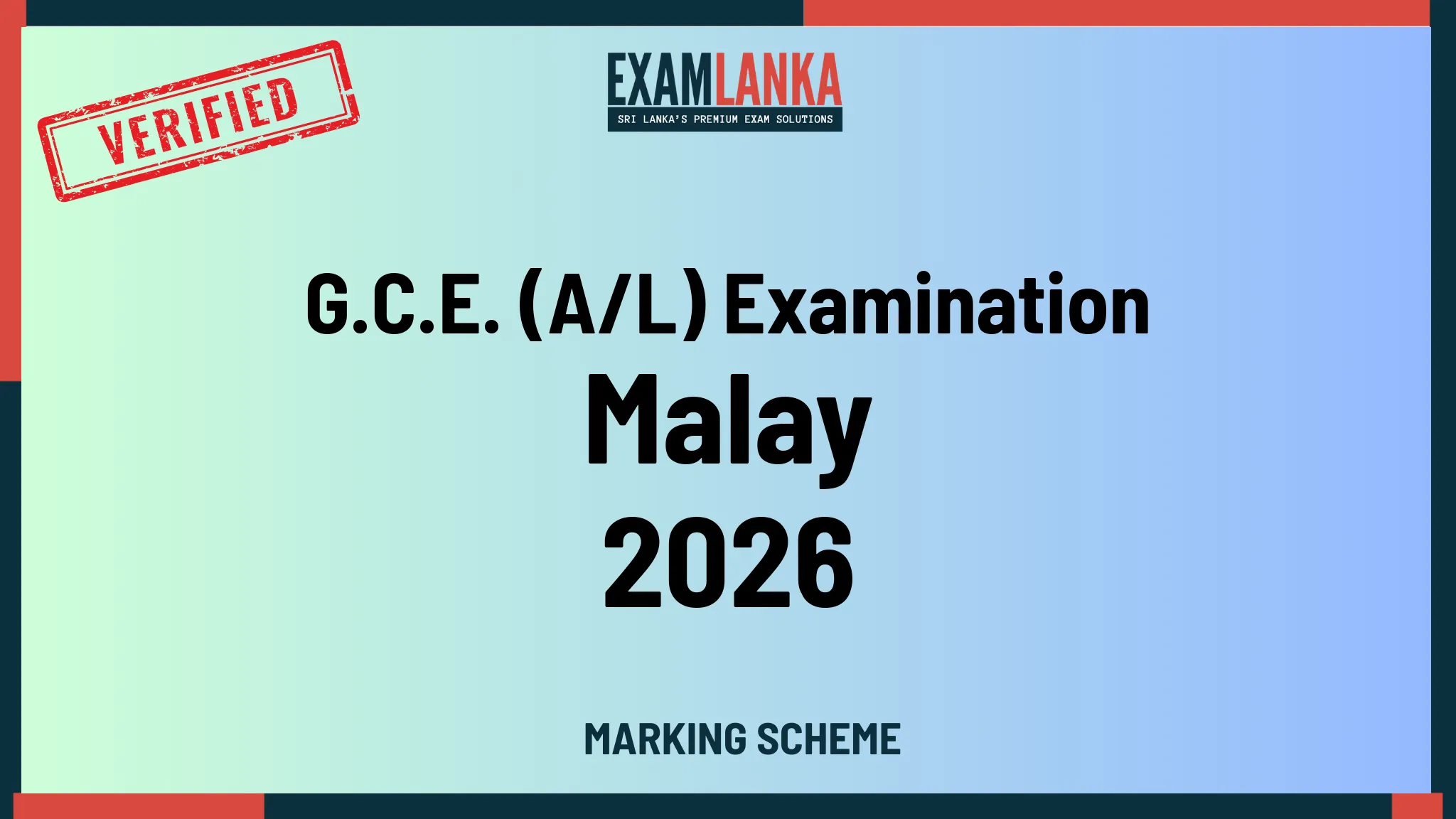 2026 A/L Malay  Marking Scheme